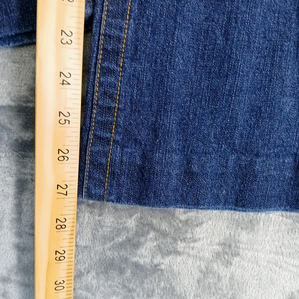 Baby Phat Jeans Womens 18 Blue Denim Stretch Embroidered Rhinestone Cat Logo - Picture 5 of 12